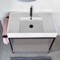 Console Sink Vanity With Ceramic Sink and Grey Oak Shelf